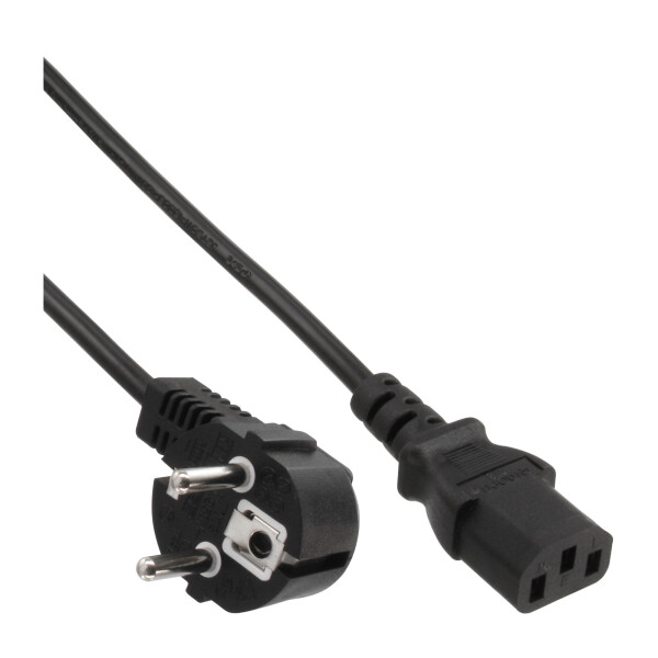 InLine® Power Cable Type F German angled to IEC connector 1.5m