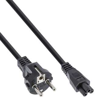 InLine Power Cable Type F German to Mikey Mouse Notebook Plug black 10m