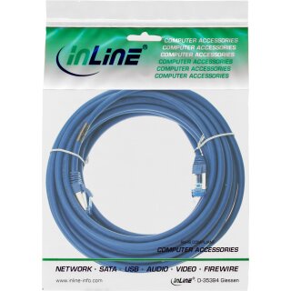 InLine® Patchkabel, S/FTP (PiMf), Cat.6A, 500MHz, halogenfrei, Kupfer, blau, 7,5m