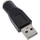 InLine® USB Adapter Type A male to MD6 female PS/2 female