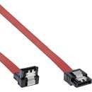 InLine® SATA Cable for 150 / 300 / 600 S-ATA links angled with latches 90° 0.3m