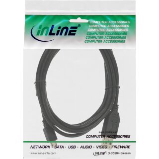 InLine® Micro-USB 2.0 Kabel, USB-A Stecker an Micro-B Stecker, schwarz, 2m