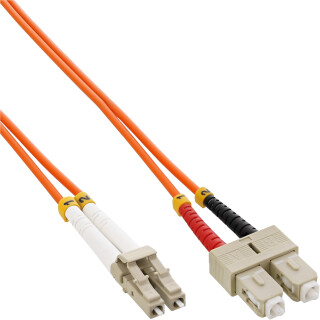 InLine LWL Duplex Kabel, LC/SC, 50/125m, OM2, 7m