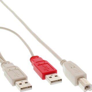InLine USB 2.0 Y-Cable 2x USB A male to 1x USB B male 1m