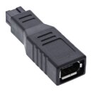 InLine® FireWire 400 / 800 1394b Adapter 6 to 9 Pin female to male