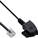 InLine® ADSL Splitter Cable TAE-F German to 6P2C DEC Plug 3m