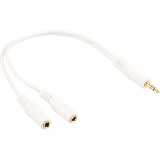 InLine® Stereo Y-Cable 3.5mm Stereo male to 2x 3.5mm Stereo jacks white / gold
