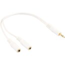 InLine® Stereo Y-Cable 3.5mm Stereo male to 2x 3.5mm Stereo jacks white / gold
