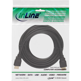 InLine HDMI High Speed Cable male to male gold plated black 5m