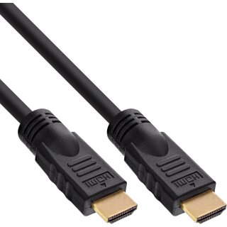 InLine HDMI Kabel, HDMI-High Speed, Stecker / Stecker, verg. Kontakte, schwarz, 10m