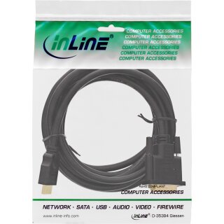 InLine HDMI to DVI Cable male to 18+1 male gold plated 3m