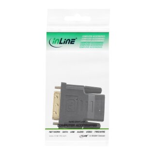 InLine® HDMI-DVI Adapter, HDMI Buchse auf DVI Stecker, vergoldete Kontakte, 4K2K kompatibel
