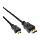 InLine® HDMI mini Cable High Speed Type A male to C male gold plated 1m