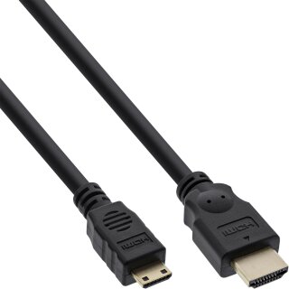 InLine HDMI mini Cable High Speed Type A male to C male gold plated 3m