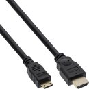 InLine® HDMI mini Cable High Speed Type A male to C male gold plated 3m
