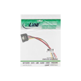 InLine® SATA Stromadapterkabel, 1x 13,34cm (5,25) Buchse an 15pol SATA Stecker, 0,15m, m. Lasche