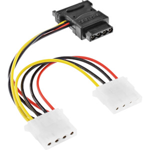 InLine® SATA Power Cable SATA female to 3x 4 Pin...