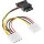 InLine® SATA Stromadapterkabel, SATA Buchse an 3x 13,34cm (5,25") Stecker, 0,15m