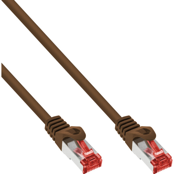 InLine® Patch Cable S/FTP PiMF Cat.6 250MHz PVC copper brown 0.3m