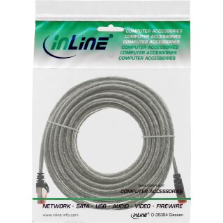 InLine® Patchkabel, S/FTP (PiMf), Cat.6, 250MHz, PVC, Kupfer, transparent, 10m