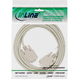 InLine® Nullmodemkabel, 9pol Buchse / Buchse, 10m, vergossen