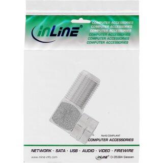 InLine® F-Winkeladapter, F-Stecker / F-Buchse, Metall