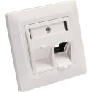 InLine® Frame set for 2x RJ45 Bu/LSA inset, Keystone SNAP-In, RAL9010, pure white