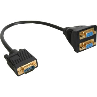 InLine® VGA Y-Adapter Cable VGA male to 2x VGA female