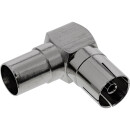 InLine® Antenna Coaxial Connector IEC male to female angled metal