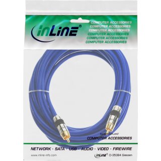 InLine® Cinch Kabel AUDIO, PREMIUM, vergoldete Stecker, 1x Cinch Stecker / Stecker, 7m