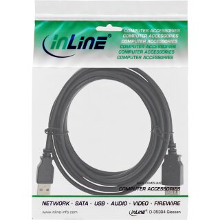 InLine USB 2.0 Extension Cable Type A male to female black 5m