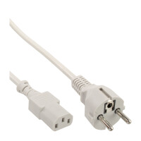 InLine® Power Cable Type F German to IEC connector grey 1.5m