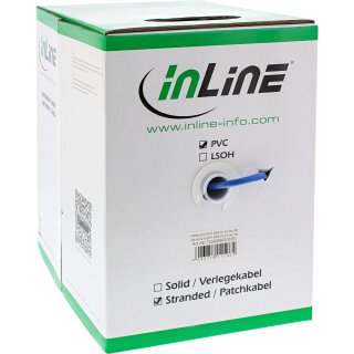 InLine® Patchkabel Cat.5e, blau, SF/UTP, AWG26, PVC, 100m
