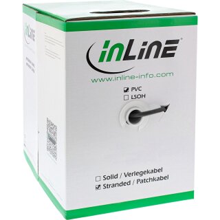 InLine® Patchkabel Cat.5e, schwarz, SF/UTP, AWG26, PVC, 100m
