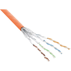 InLine® Patch Cable S/FTP PiMF Cat.6 orange AWG27 PVC...