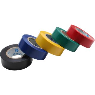 InLine® Isolierband, 5er Pack, div. Farben, 18mm, 9m