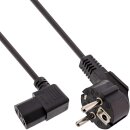 InLine® Mains Power Cable for PC C13 angled black 0.5m