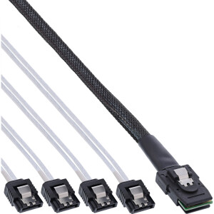 InLine® SAS Cable Mini SAS SFF8087 to 4x SATA direct OCR 0.5m