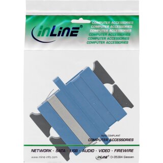 InLine LWL Kupplung, Duplex SC/SC, singlemode, blau, Keramik-Hlse, zum Einbau