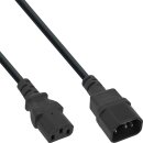InLine® Power Cable C13 to C14 3 Pin IEC male to female black 10m