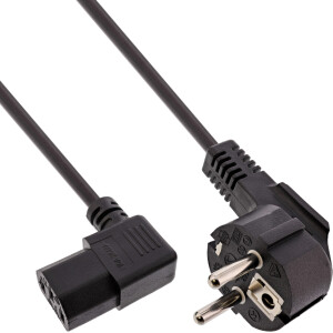 InLine® Power Cable Type F German angled C13 right...