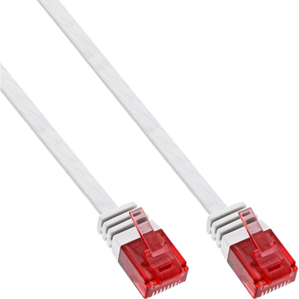 InLine® Flat Ultraslim Patch Cable U/UTP Cat.6 Gigabit ready white 2m