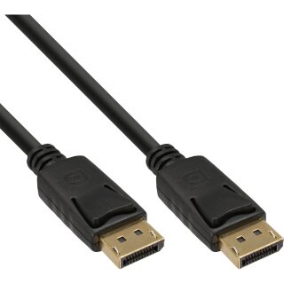 InLine® DisplayPort Kabel, schwarz, vergoldete Kontakte, 1m