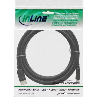 InLine® DisplayPort Kabel, schwarz, vergoldete Kontakte, 7,5m
