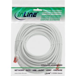 InLine® Patchkabel, S/FTP (PiMf), Cat.6, 250MHz, PVC, Kupfer, weiß, 15m