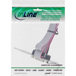 InLine® Serielles Slotblech, Low-profile, 9-pol Stecker an 10-pol Buchsenleiste, 0,6m, bulk