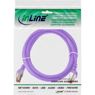 InLine® Patchkabel, S/FTP (PiMf), Cat.6, 250MHz, PVC, Kupfer, purple, 1,5m