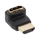 InLine® HDMI adaptor, male/female, angled up, golden...