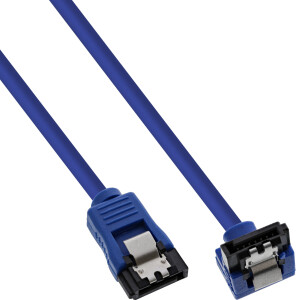 InLine® SATA 6Gb/s Round Cable blue angled 90°...