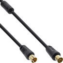 InLine® Antenna Cable 2x shielded >85dB black 0.5m